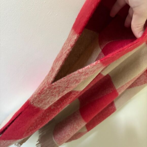 Adam Lippes for Target Red Tan Poncho Sweater Fringe & Tassel Women's 3X/4X Grea - Picture 10 of 12